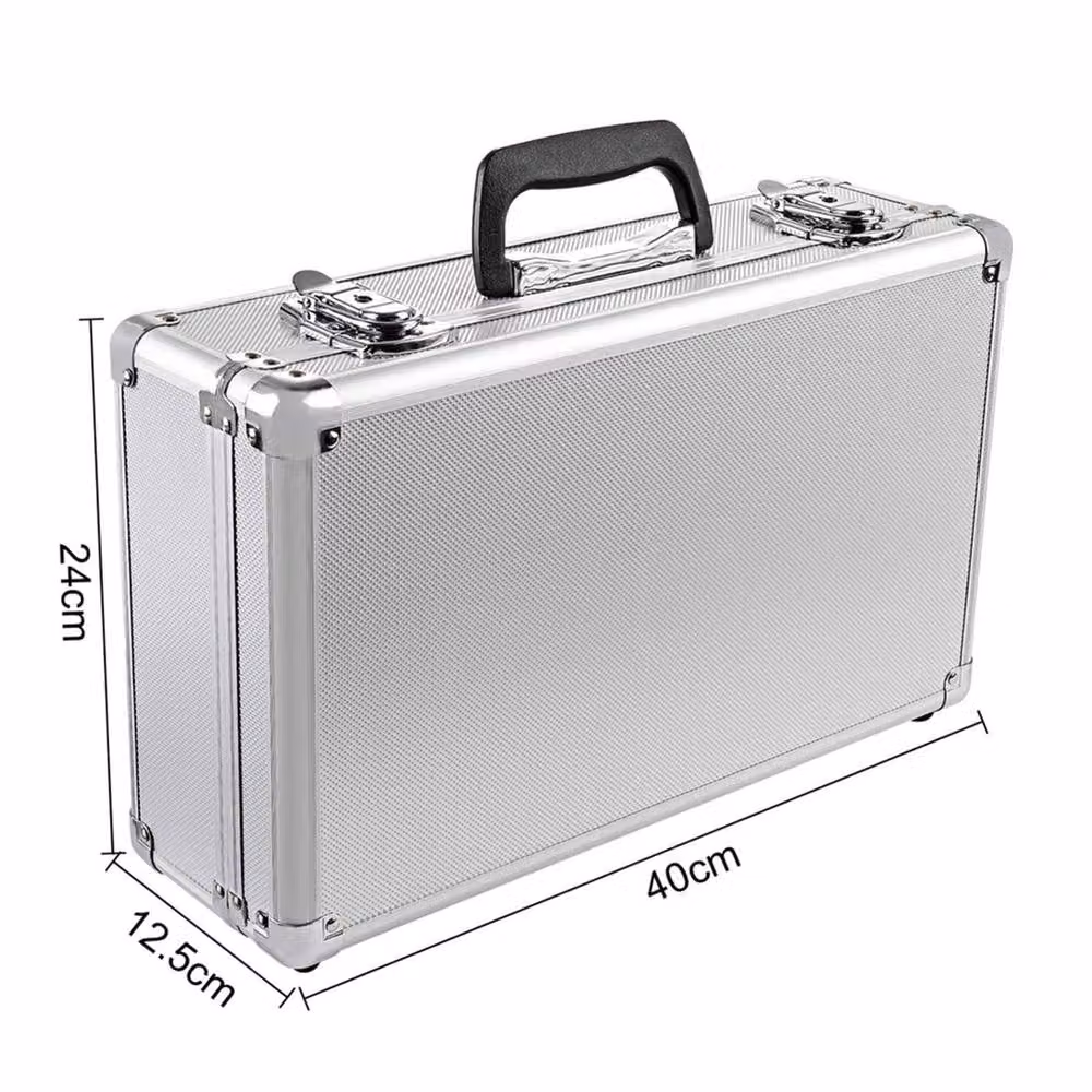 VOGREX Large Lockable Aluminium Flight Case Camera and Tool Storage Box in Silver, W/D/H: 42.0 x 24.0 x 12.5 cm – 2