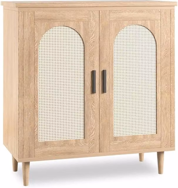 FORGEVIO Rattan Sideboard Buffet Cabinet in Brown