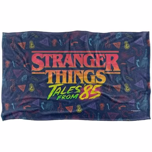 Netflix Stranger Things Tales From 85 Multicolour Fleece Throw Blanket