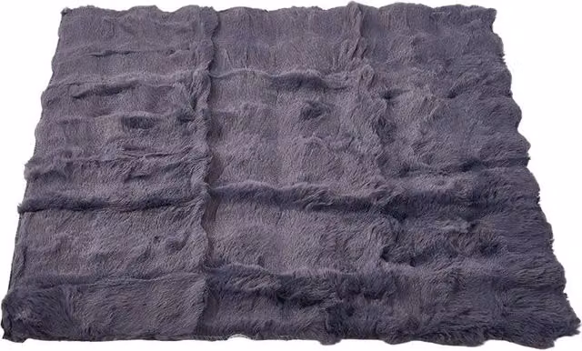 Garden Sanctuary Grey Faux Fur Knitted Throw