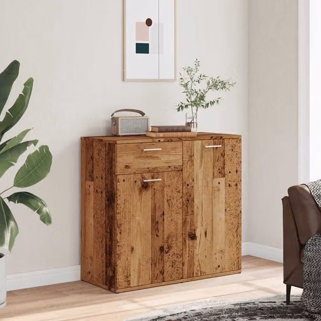 Berkfield Home Old Wood Sideboard in Brown, W/D/H: 80 x 36 x 75 cm – 1