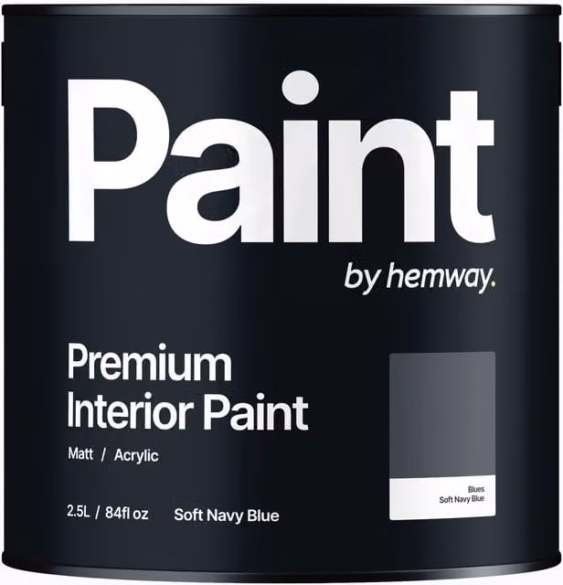 Hemway Matt Acrylic Dispersion Interior Paint in Blue, 2.5L