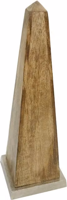 Orsina Hampstead Large Wood Obelisk Ornament in Brown