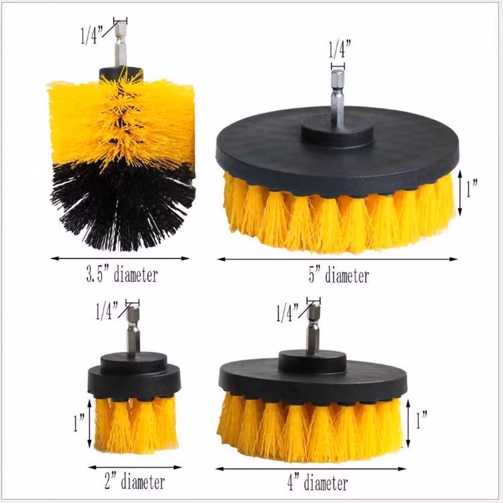 SPETLEK Drill Brush Attachment Set with Yellow Cleaning Scrub Pads and Sponge – 2