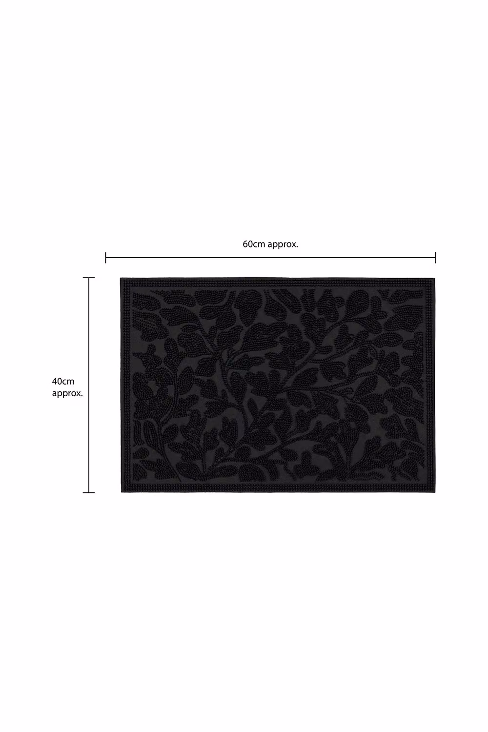 JVL Botany Black Rubber Pin Scraper Doormat, W/D: 40 x 60 cm – 4