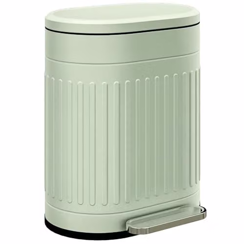 HOMCOM 20L Metal Pedal Bin with Soft-close Lid and Removable Inner Bucket, Green, W/D/H: 31.2 x 31.2 x 45.0 cm – 1