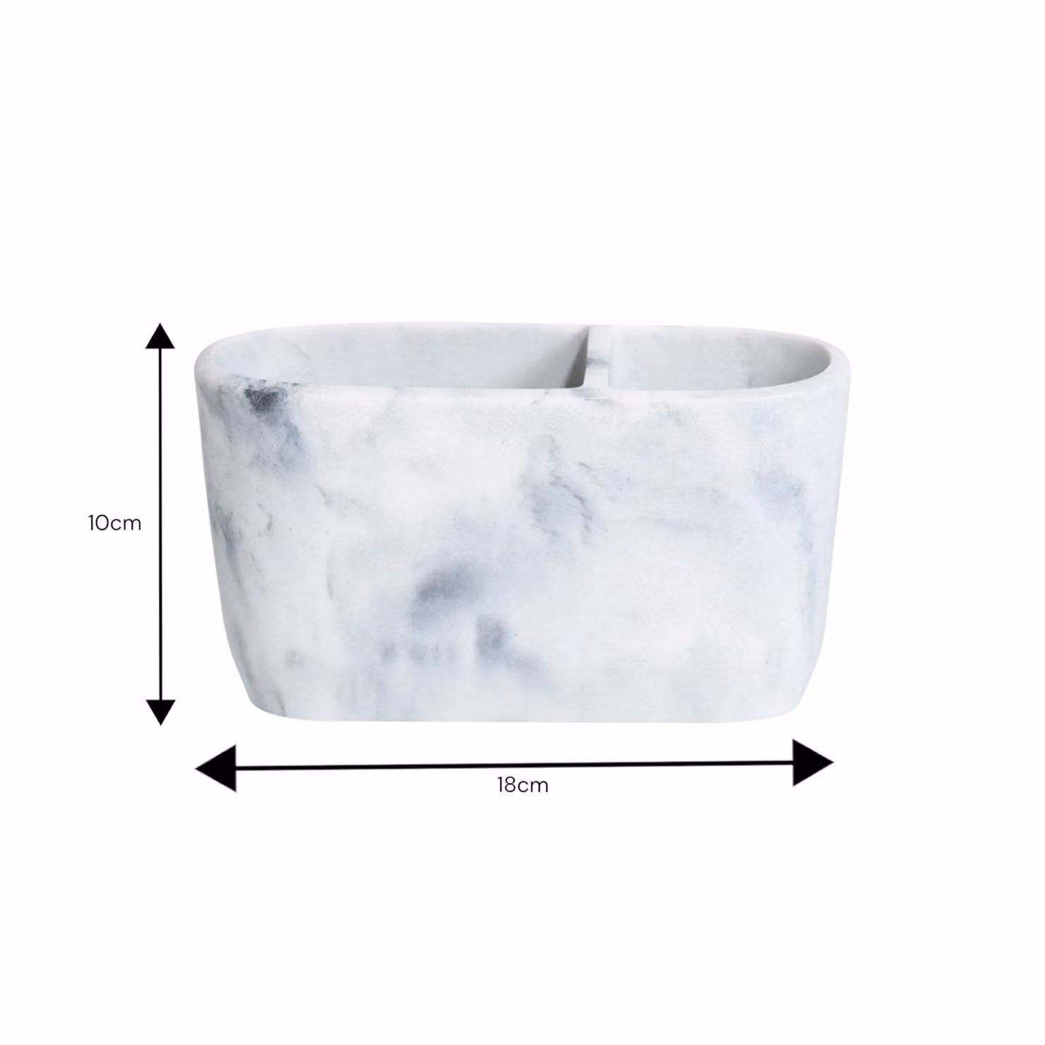 Showerdrape Octavia White Marble Effect Resin Electric Toothbrush Holder and Tumbler Storage Set – 2