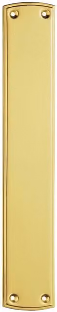 Loops Large Ornate Door Finger Plate with Stepped Border, Polished Brass, W: 38.2 cm, H: 38.2 cm