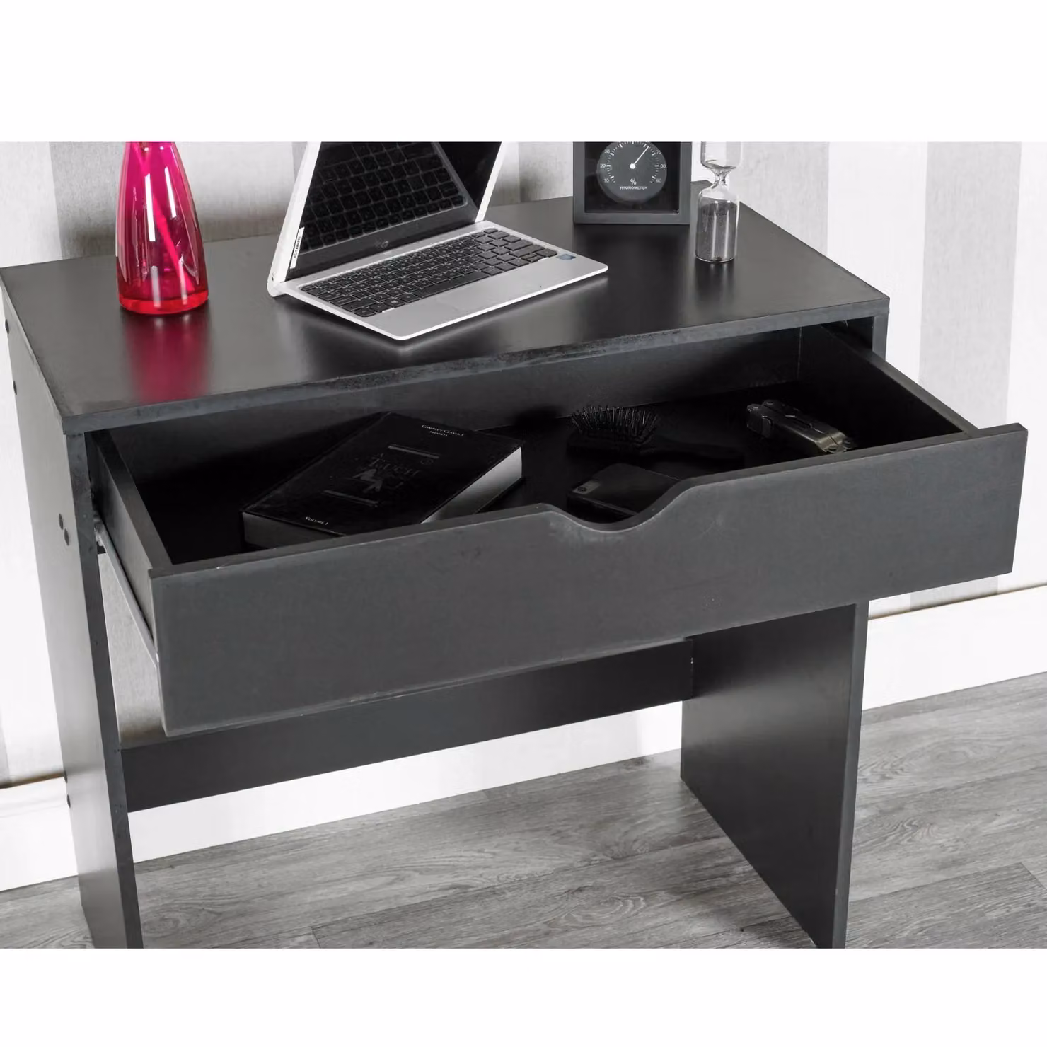 EONLION Black Wooden Modern Dressing Table and Computer Desk with Drawers – 2