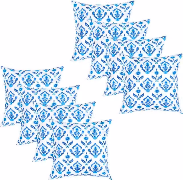 Gardenista Floral Printed Outdoor Scatter Cushion in Maria Blue and White, Square, Polyester