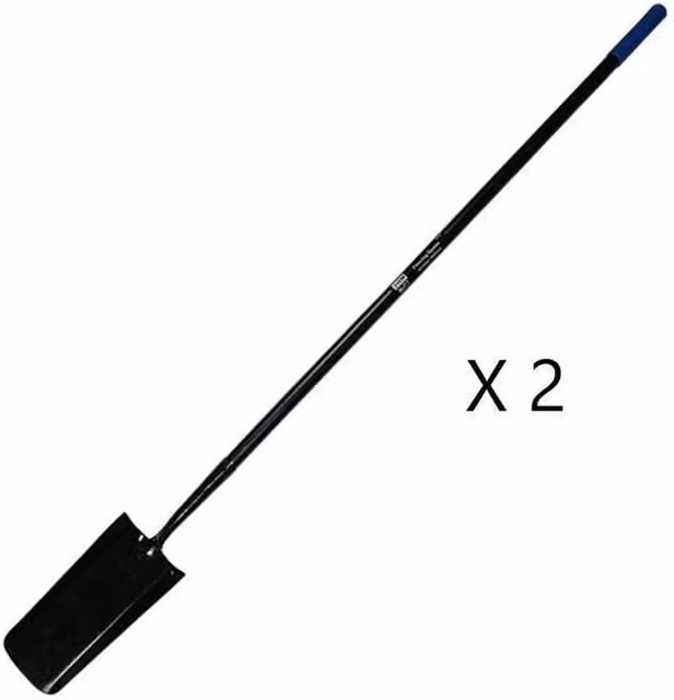 NESTLUNE Long Handled Solid Forged Steel Digging Spade in Black