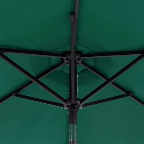 vidaXL Garden Parasol with Steel Pole and Polyester Canopy, Green, W: 225 cm, D: 225 cm, H: 212 cm – 5
