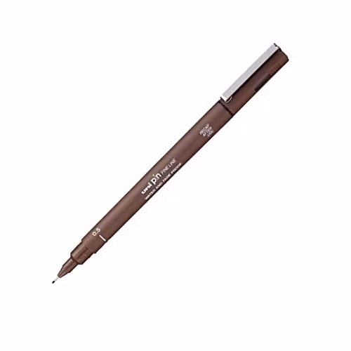 uni-ball felt tip fineliner pen in sepia brown – 1