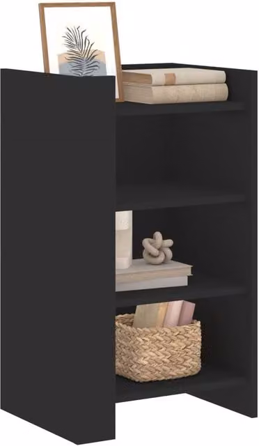 Berkfield Home Black Matt MDF Sideboard W: 45 cm, D: 35 cm, H: 75 cm