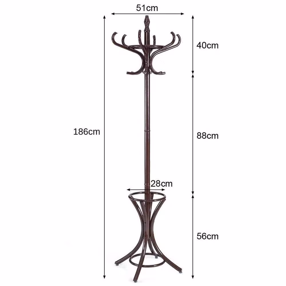 KORVIXA Free Standing Post Tree Coat Rack in Brown – 2