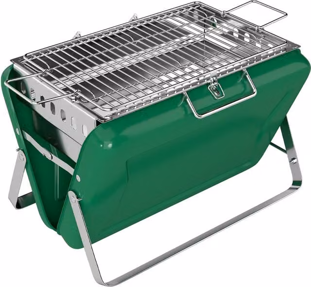 Outsunny Portable Charcoal BBQ Grill in Dark Green with Stainless Steel Tilting Grate and Tabletop Design