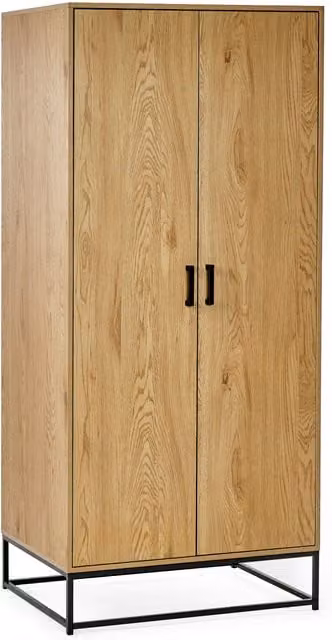 Julian Bowen Harlow 2 Door Wardrobe in Brown and Black