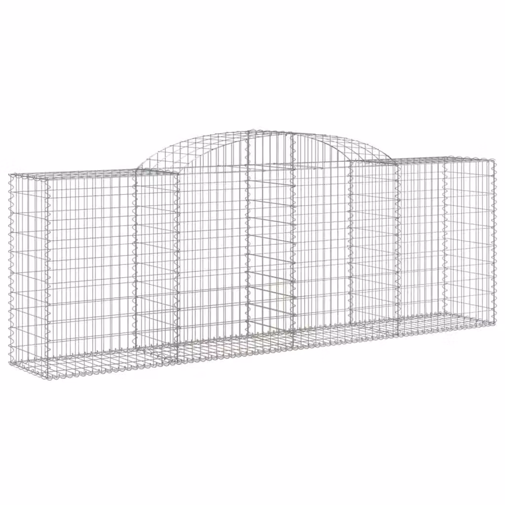 Berkfield Home Arched Gabion Basket in Silver Galvanised Steel, W: 300 cm, D: 50 cm, H: 100-120 cm – 2