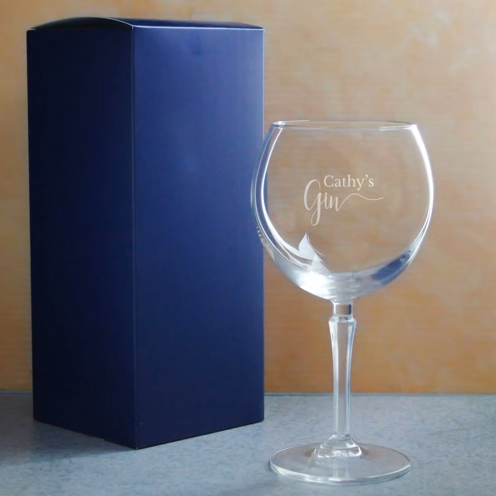 Uniqueful Personalised Hudson Gin Balloon Cocktail Glass in Clear – 2