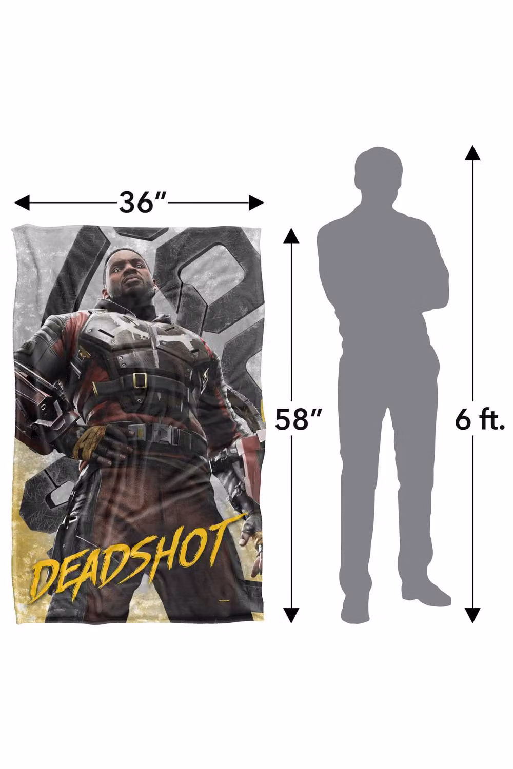 Warner Bros. Suicide Squad Kill The Justice League Deadshot Multicolour Super Soft Polyester Blanket, Large – 3