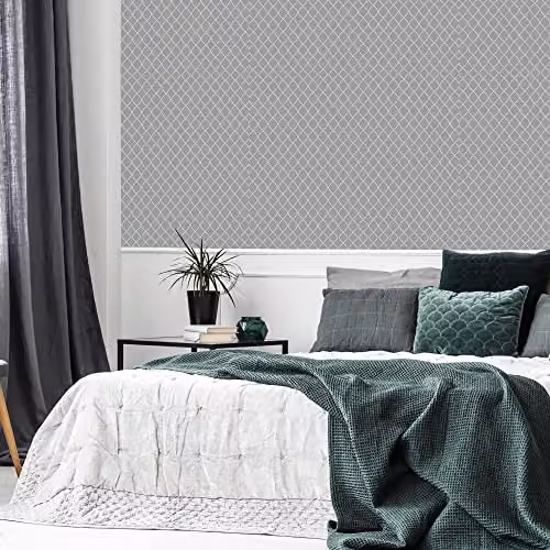Superfresco Easy Lilibet Geometric Grey and Anthracite Abstract Modern Wallpaper – 3