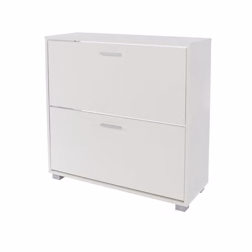 Core Products Lido Gloss White Shoe Storage Cabinet with Tilting Compartments