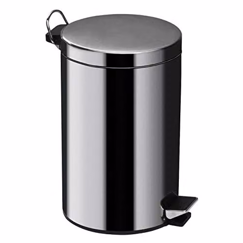Premier Housewares 5 L Stainless Steel Pedal Bin in Silver or Black with Removable Inner Bucket – 2