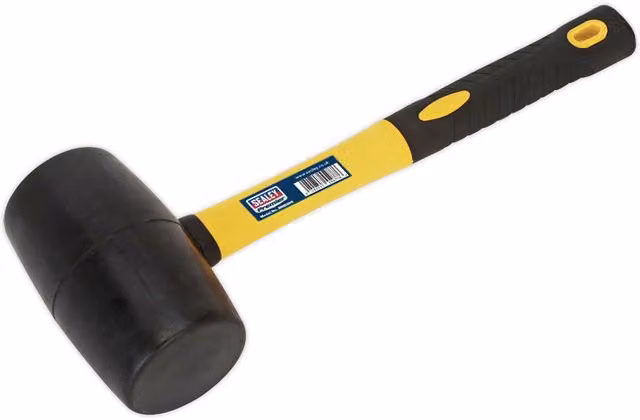 Loops 2lb Rubber Mallet with Fibreglass Shaft in Clear and Black