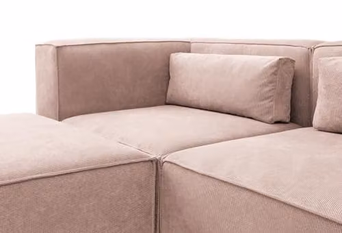 Abakus Direct Doris Reversible Corner Sofa in Pink Cord Fabric, W: 282 cm, D: 163 cm, H: 73 cm – 4