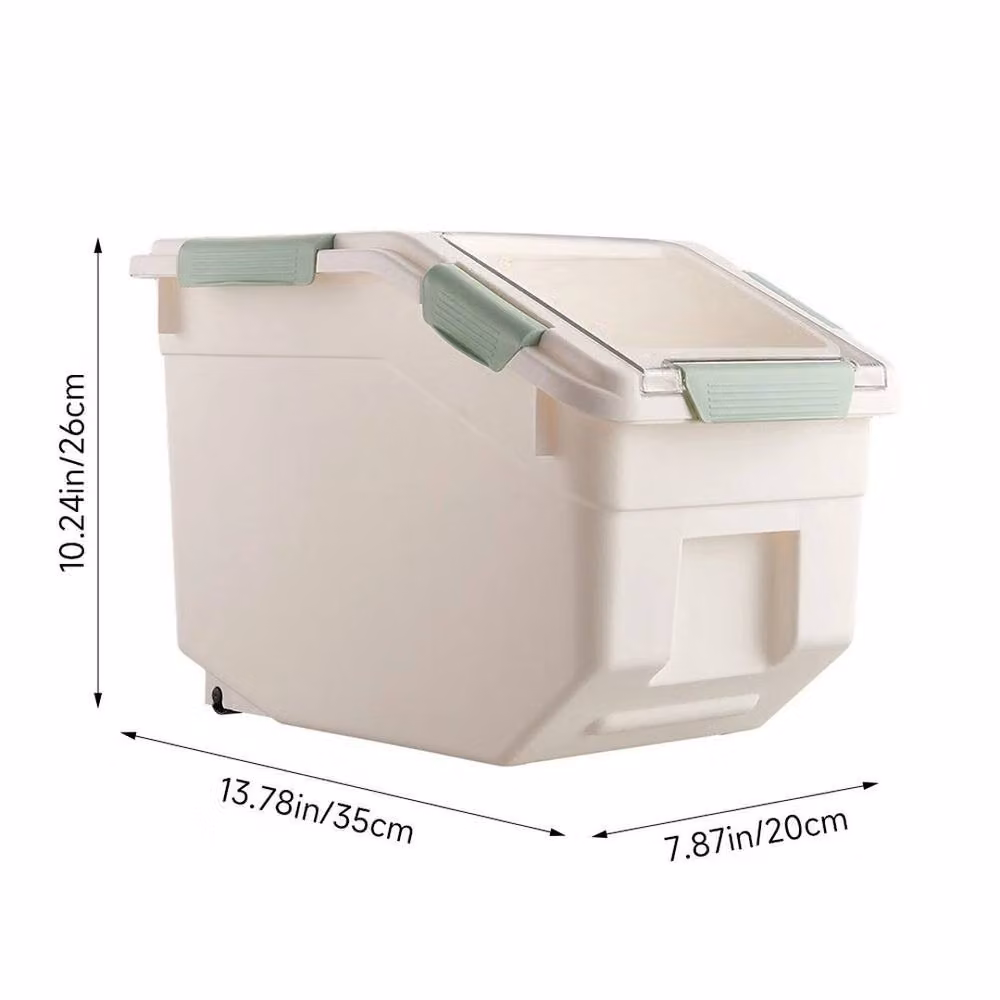EONLION White Plastic Rice Bucket Container, 10 kg – 2
