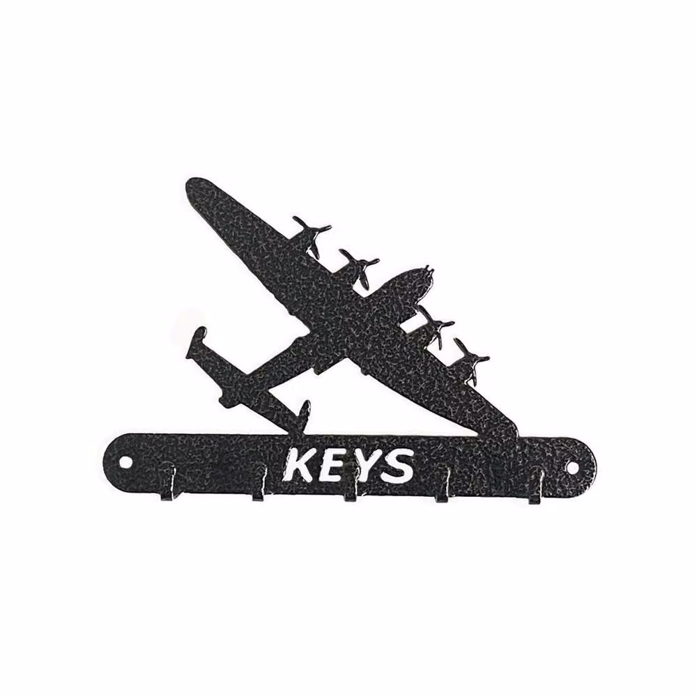 Poppyforge Lancaster Key Holder in Black Metal, W15 x H9 cm with 5 Hooks – 2