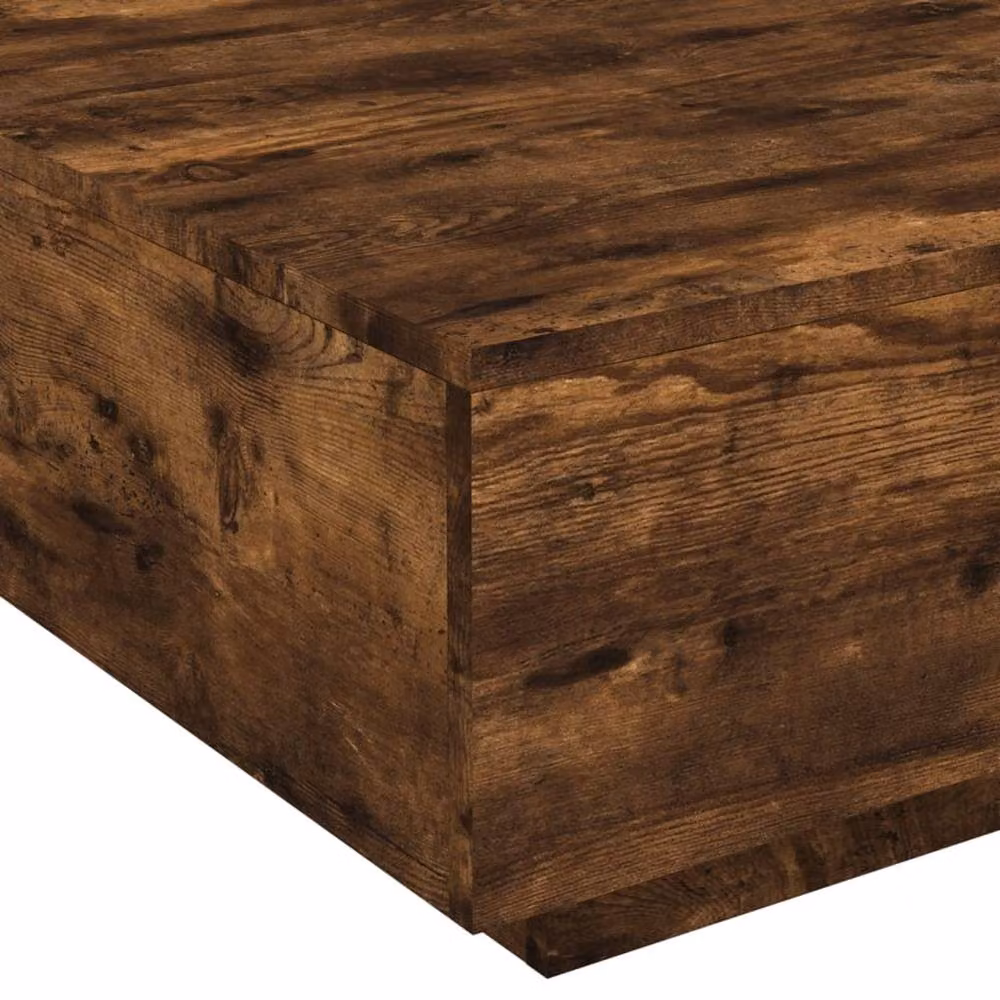 Berkfield Home Modern Square Coffee Table in Smoked Oak Brown, W/D/H: 80 x 80 x 31 cm – 4