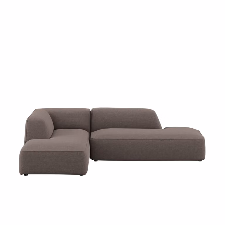 Dôme Deco CALI Left-Facing L-Shape Corner Sofa in Grey Fabric