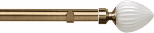 New Edge Blinds Metal Eyelet Curtain Pole Set with Realm Finial in Gold and Bronze, 100 cm