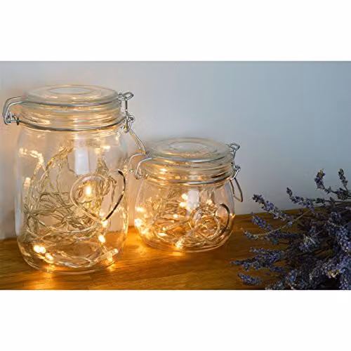 Nicola Spring Heart Shaped Glass Storage Jar with Airtight Clip Lid, 1 Litre, Transparent – 2