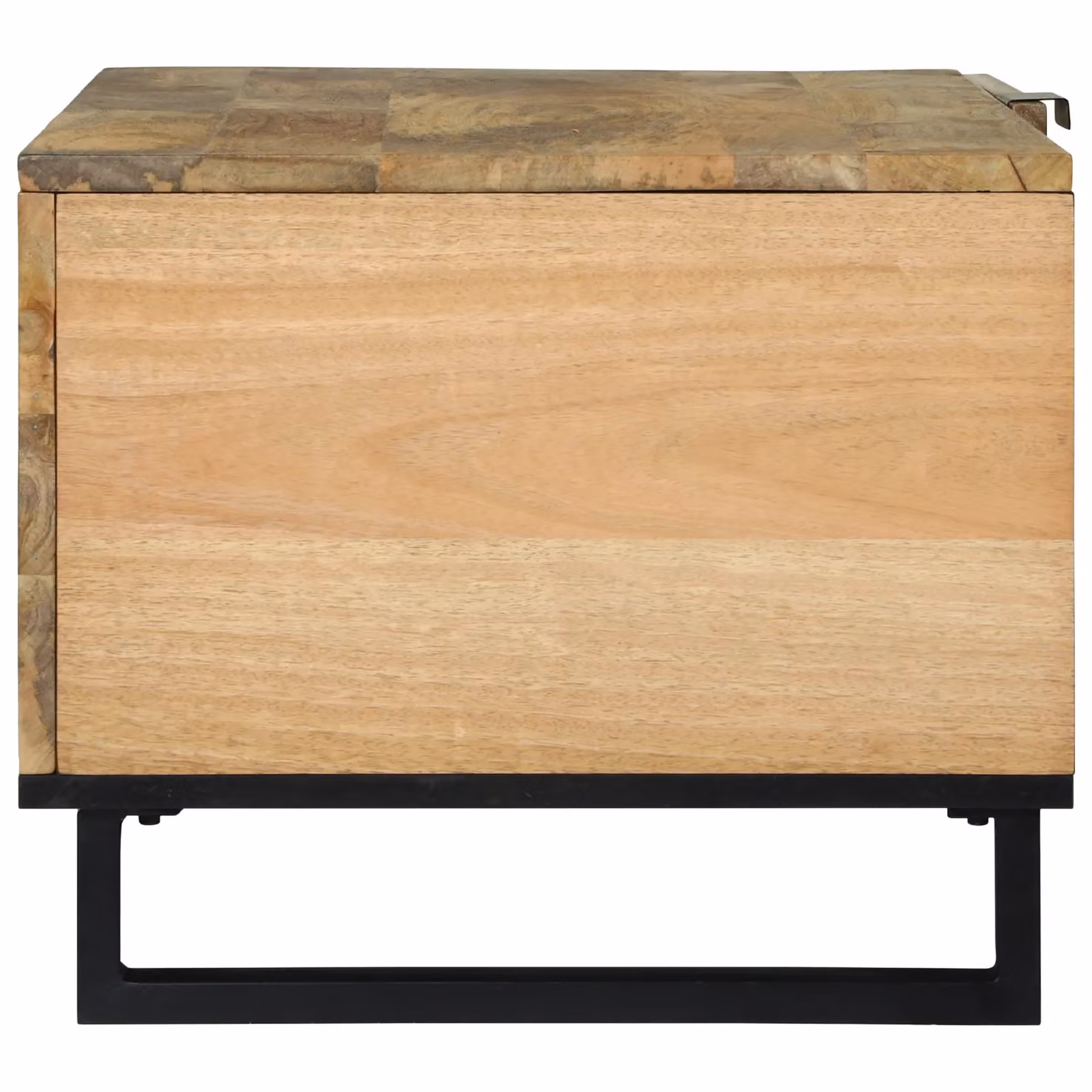 Berkfield Home Geometric Brown Coffee Table with Shelf, Solid Mango Wood, W: 80 cm, D: 50 cm, H: 40 cm – 3