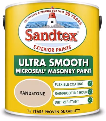 Sandtex Fine Textured Masonry Paint in Plymouth Grey, 5 l