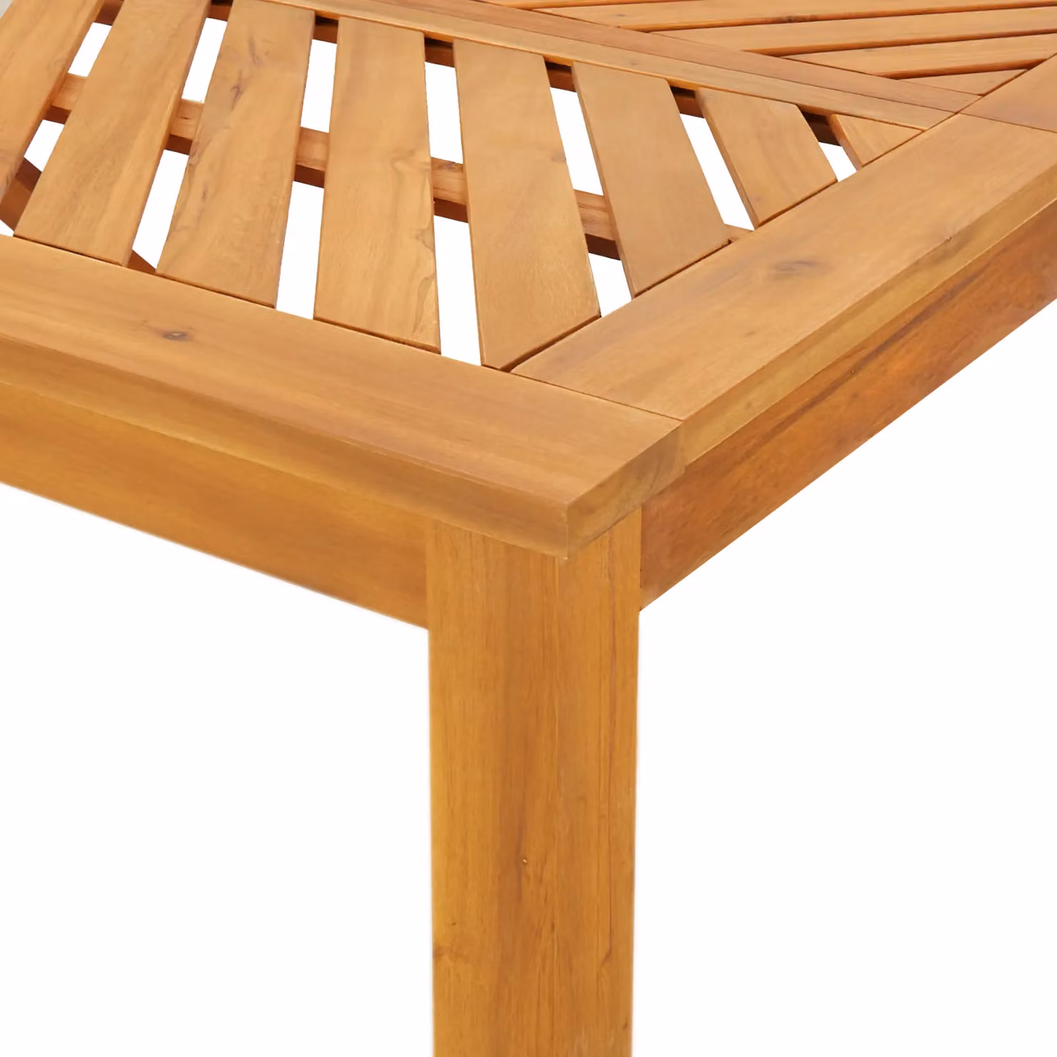 Berkfield Home 6 Piece Modern Geometric Garden Dining Set in Brown Solid Acacia Wood – 4