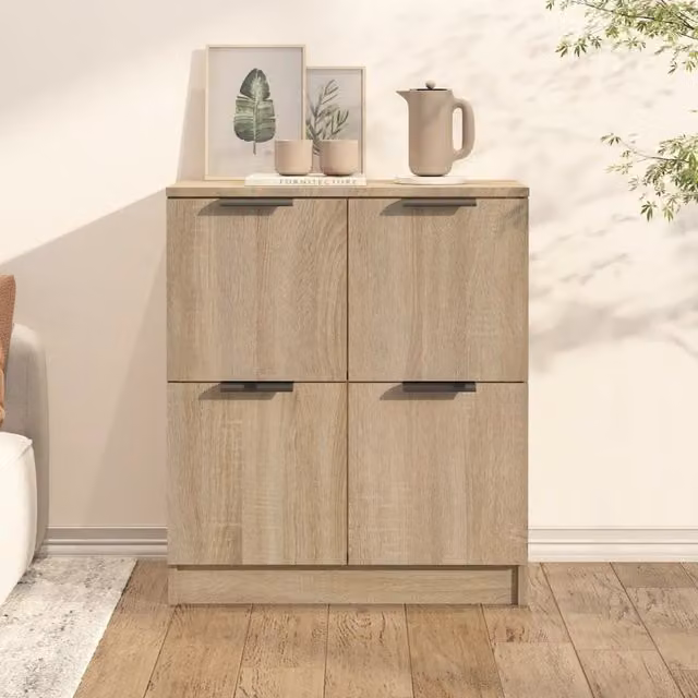 Berkfield Home Sonoma Oak Sideboard in Brown, W/D/H: 60 x 30 x 70 cm