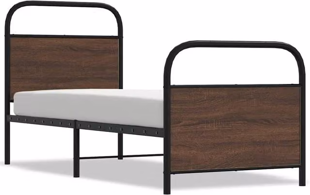 Berkfield Home Brown Oak Bed Frame Without Mattress W/D/H: 80 x 200 cm – 1
