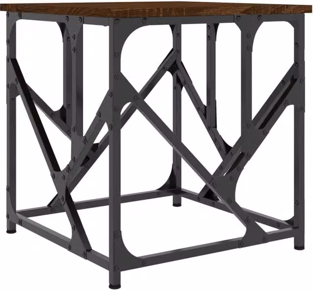 Berkfield Home Brown Oak Coffee Table, W: 45 cm, D: 45 cm, H: 47.5 cm – 1