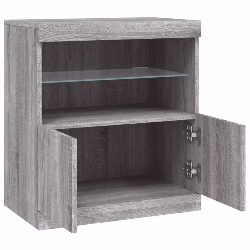 Berkfield Home Modern Sideboard with Integrated LED Lights in Grey Sonoma, W: 60.5 cm, D: 37 cm, H: 67 cm – 5