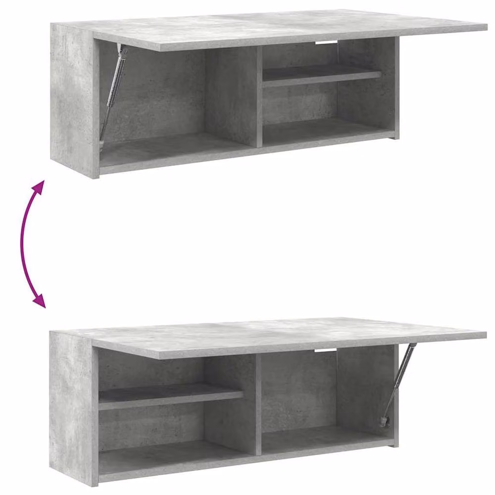 Berkfield Home Concrete Grey Wall Mounted Bathroom Cabinet W: 80 cm, D: 25 cm, H: 30 cm – 3