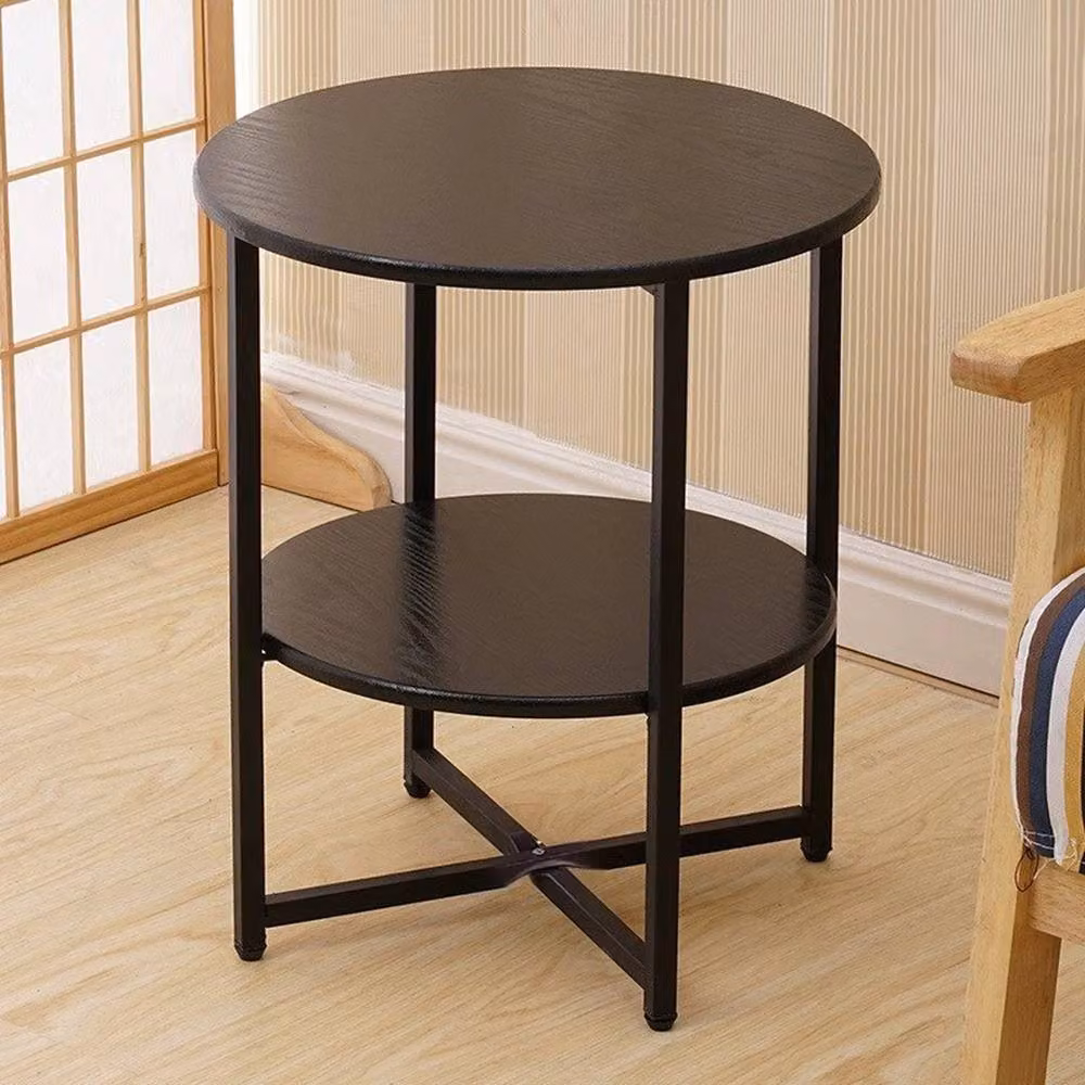 PAWNORA 2 Tier Small Round Sofa Side Table in Black – 3