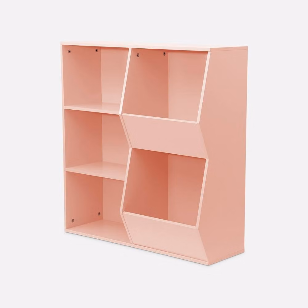 sweeek Pink Childrens Storage Unit with 3 Shelves and 2 Storage Spaces, W/D/H: 80.0 x 23.8 x 82.5 cm – 2