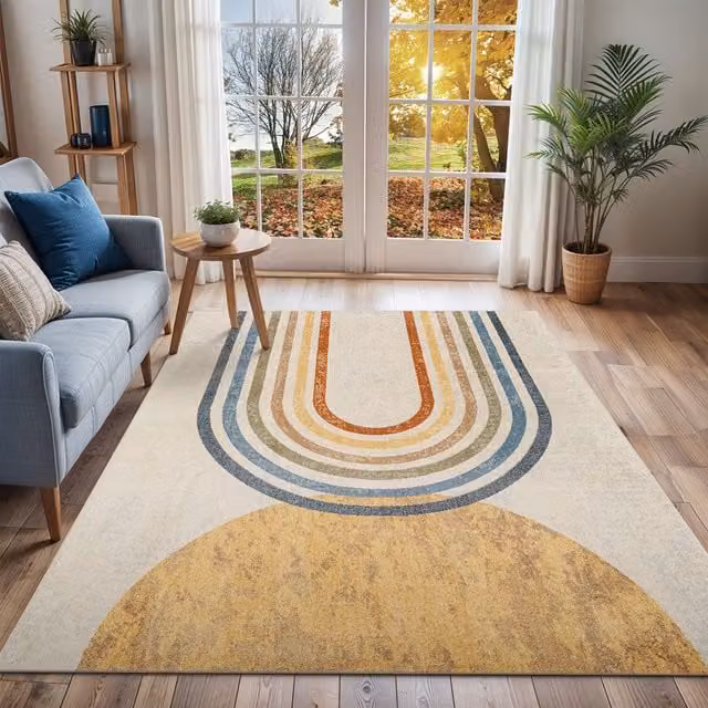 Livabliss Lilian Washable Modern Abstract Rug in Multicoloured Grey and Beige, W: 200 cm, L: 275 cm