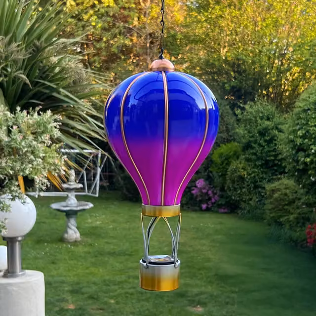 Betley Butterfly Purple Solar LED Outdoor Hanging Light, Diameter: 20 cm