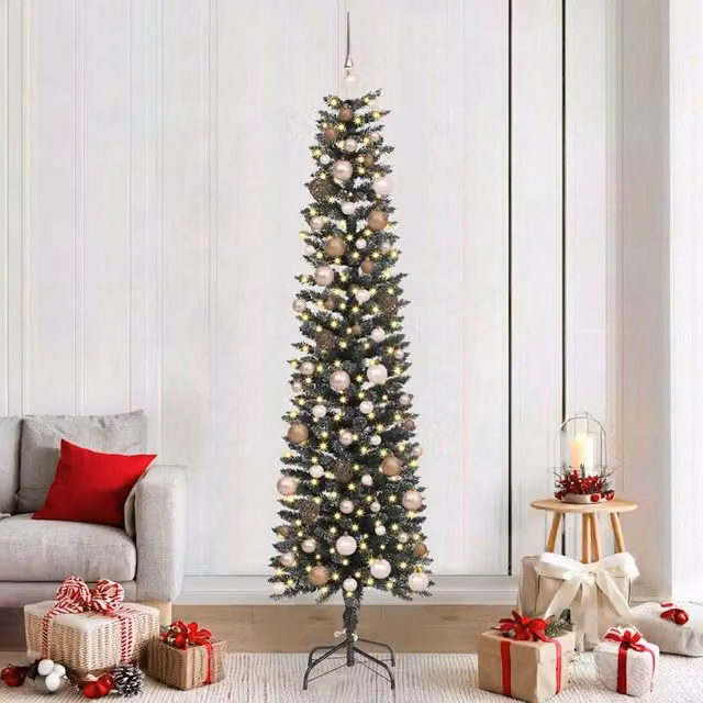 Berkfield Home Artificial Christmas Tree with 300 LEDs, Green, W/D/H: 58 x 58 x 210 cm – 1
