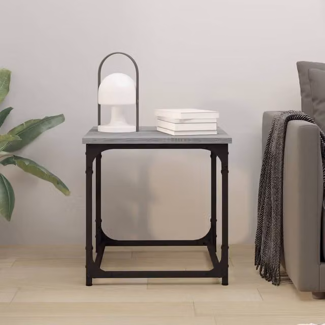 Berkfield Home Grey Sonoma Side Table, W/D/H: 40 x 40 x 40 cm – 1