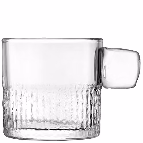 LSA Glass Tealight Holder with Handle, Transparent, Height: 9 cm